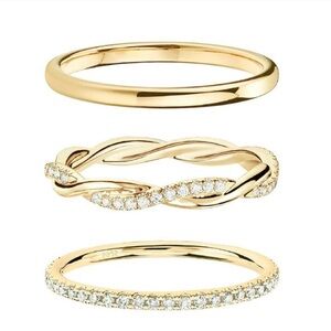 18k Gold Plated Stackable Rings Set Dainty Minimal Chic Statement Jewelry new